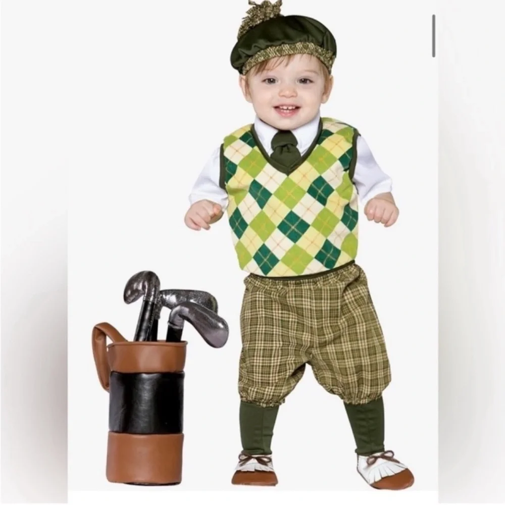 NEW Rasta Imposta Toddler Golfer Costume 3T-4T Halloween Golf Caddy Outfit